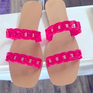 Size 9 Forever 21 Hot Pink Sandals